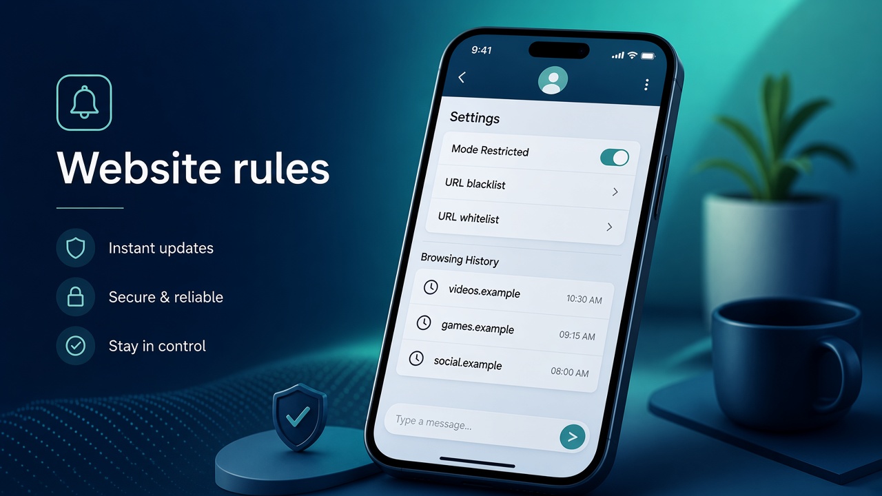 Website restriction mode with a block list and allow list